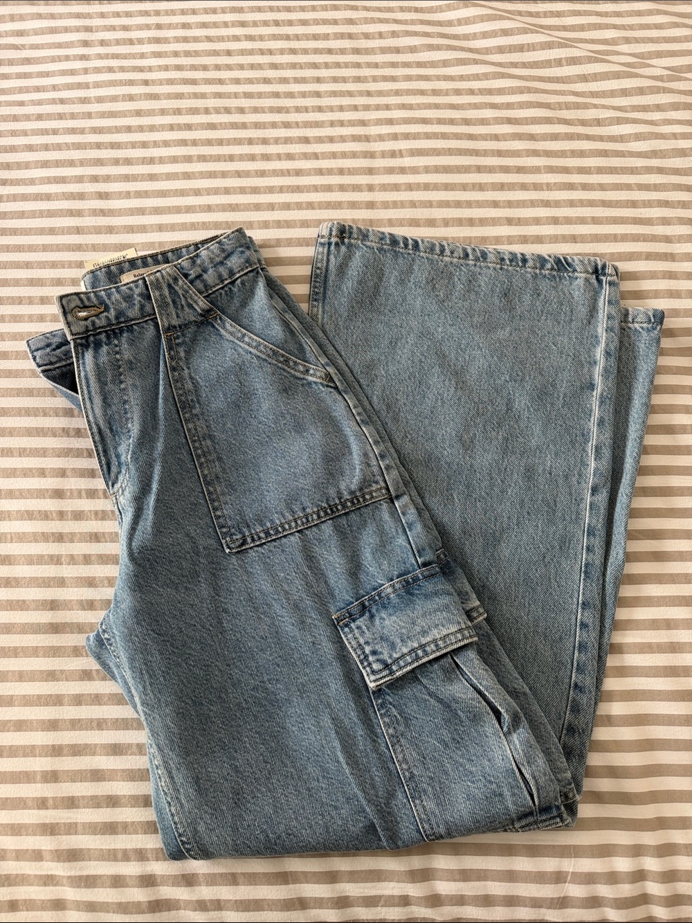 Cotton On Light Blue Relaxed Cargo Jeans